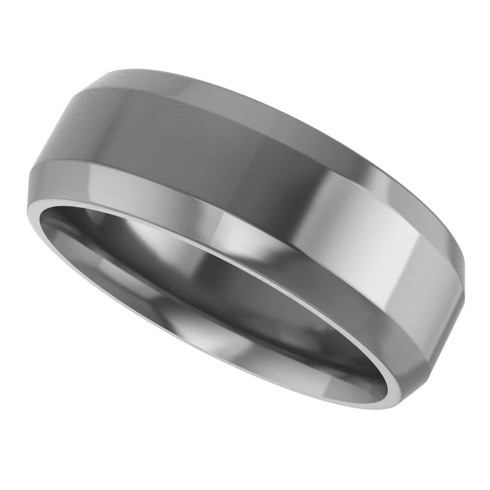 Cobalt 7 mm Beveled-Edge Comfort-Fit Flat Band Size 8