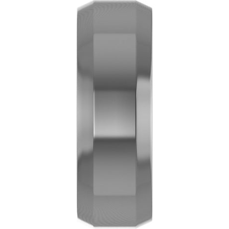 Cobalt 7 mm Beveled-Edge Comfort-Fit Flat Band Size 8