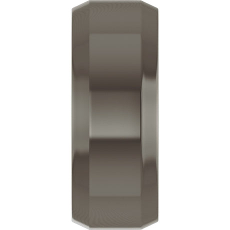 Titanium 8 mm Beveled-Edge Comfort-Fit Flat Band Size 8.5