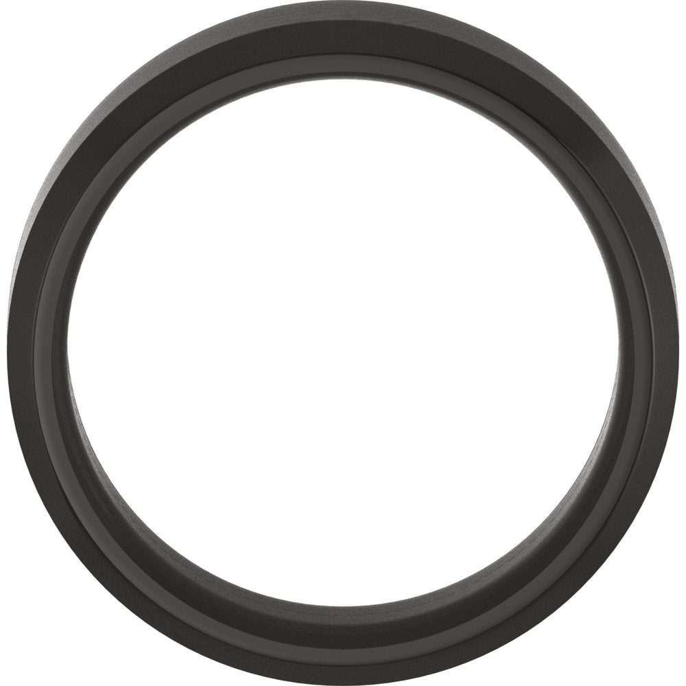 Zirconium 8 mm Beveled-Edge Comfort-Fit Flat Band Size 9