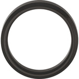 Zirconium 8 mm Beveled-Edge Comfort-Fit Flat Band Size 9