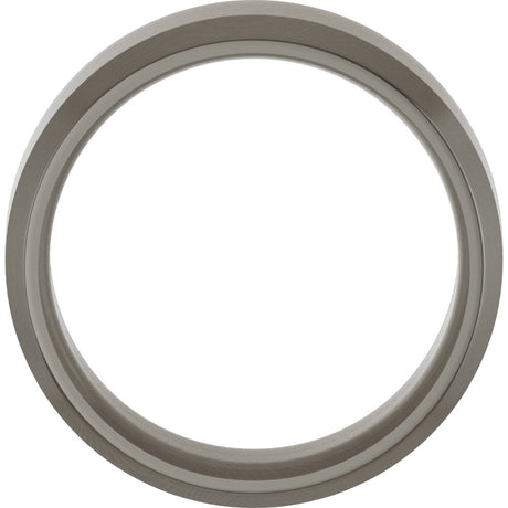Titanium 8 mm Beveled-Edge Comfort-Fit Flat Band Size 8.5