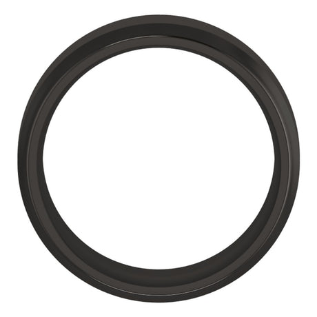 Zirconium 8 mm Beveled-Edge Comfort-Fit Flat Band Size 9.5