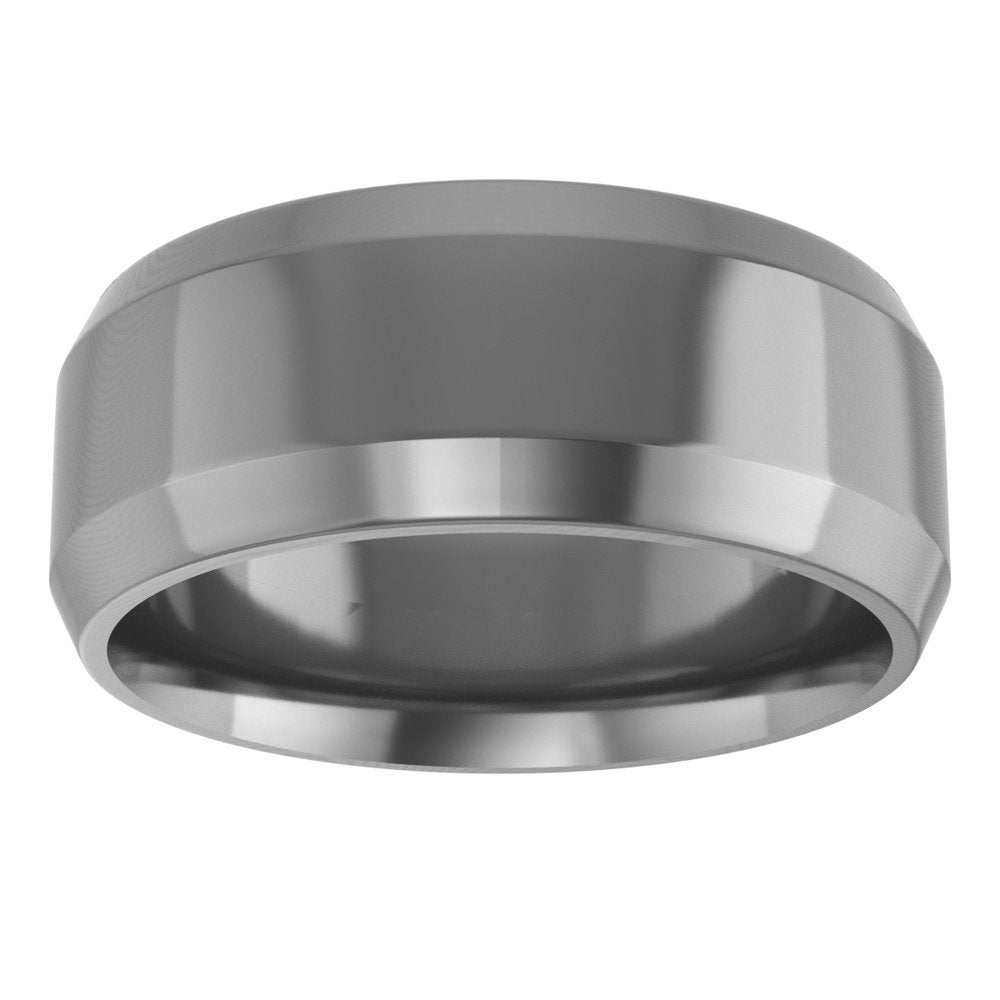 Cobalt 8 mm Beveled-Edge Comfort-Fit Flat Band Size 10.5