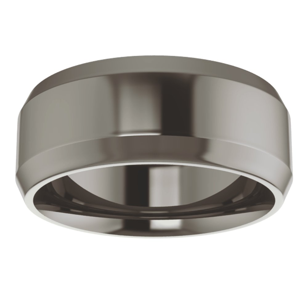 Titanium 8 mm Beveled-Edge Comfort-Fit Flat Band Size 8.5