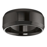 Zirconium 8 mm Beveled-Edge Comfort-Fit Flat Band Size 11