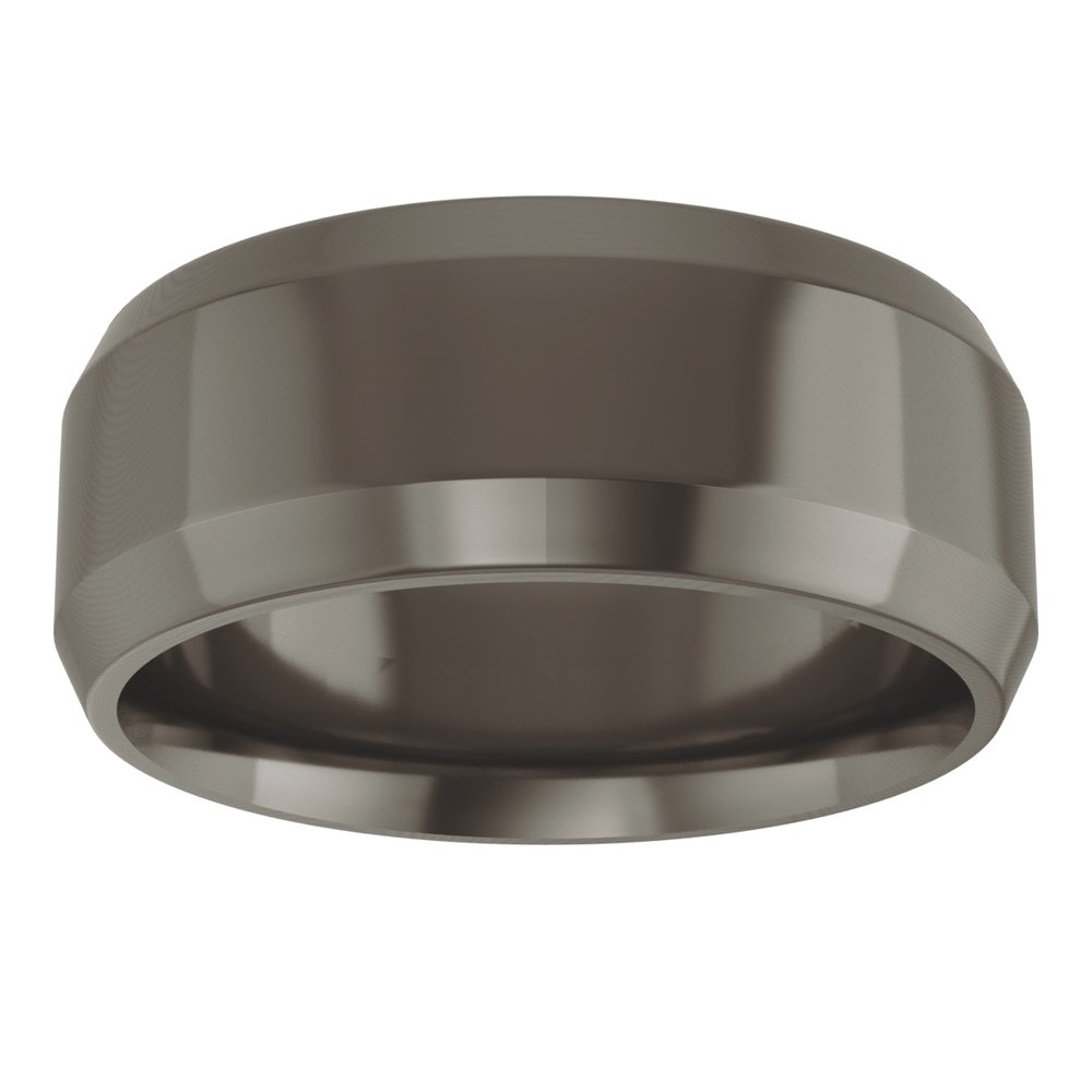 Titanium 8 mm Beveled-Edge Comfort-Fit Flat Band Size 8.5