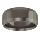 Titanium 8 mm Beveled-Edge Comfort-Fit Flat Band Size 8.5