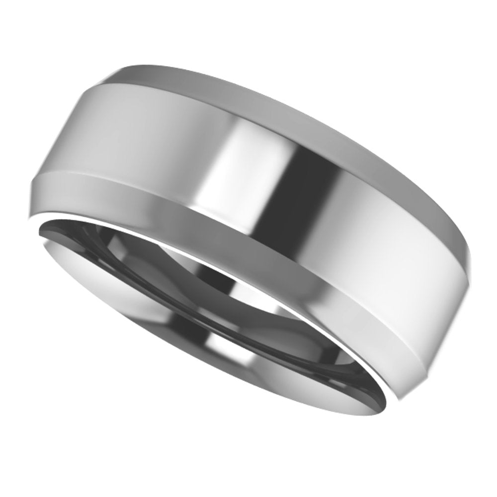 Cobalt 8 mm Beveled-Edge Comfort-Fit Flat Band Size 10.5