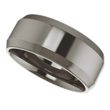 Titanium 8 mm Beveled-Edge Comfort-Fit Flat Band Size 8.5