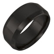 Zirconium 8 mm Beveled-Edge Comfort-Fit Flat Band Size 9