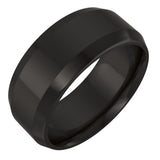 Zirconium 8 mm Beveled-Edge Comfort-Fit Flat Band Size 9