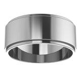 Cobalt 8 mm Stepped-Edge Flat Band Size 8.5