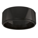 Zirconium 8 mm Stepped-Edge Flat Band Size 10