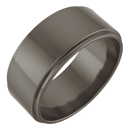 Titanium 8 mm Stepped-Edge Flat Band Size 9