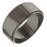Titanium 8 mm Stepped-Edge Flat Band Size 9