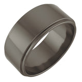 Titanium 8 mm Stepped-Edge Flat Band Size 9