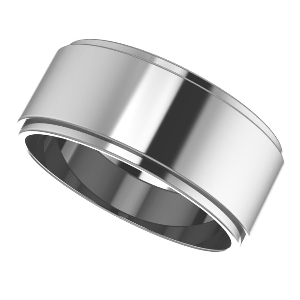 Cobalt 8 mm Stepped-Edge Flat Band Size 10