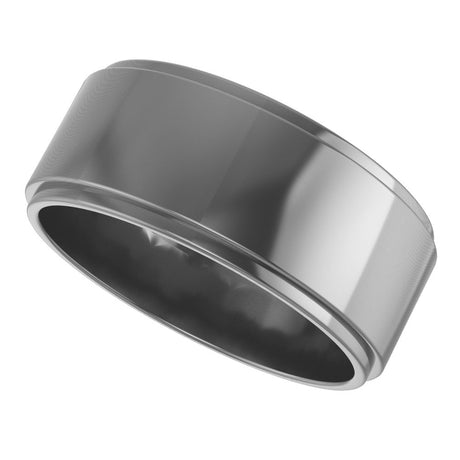 Cobalt 8 mm Stepped-Edge Flat Band Size 8.5