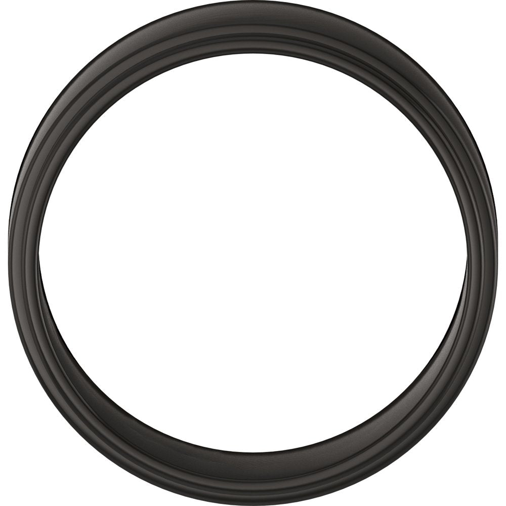 Zirconium 8 mm Stepped-Edge Flat Band Size 10