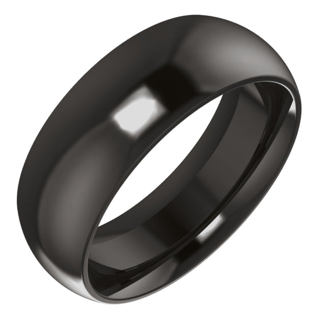 Zirconium 7 mm Comfort-Fit Half Round Band Size 7
