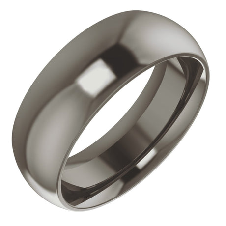 Titanium 7 mm Comfort-Fit Half Round Band Size 7