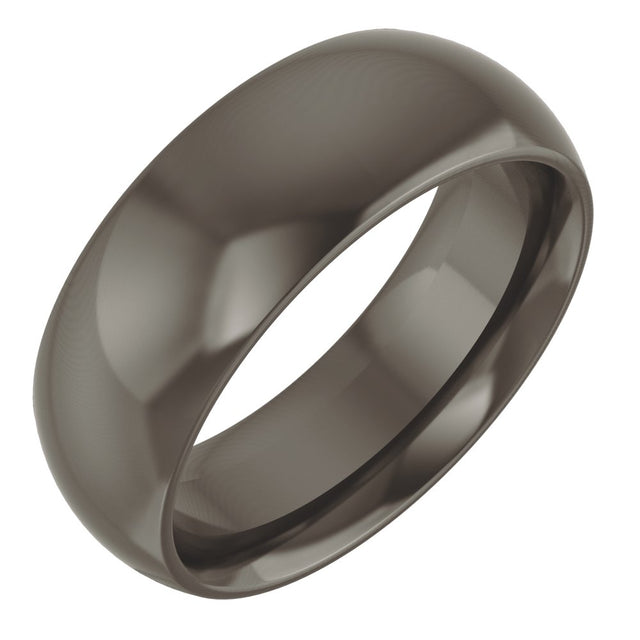 Titanium 7 mm Comfort-Fit Half Round Band Size 7.5