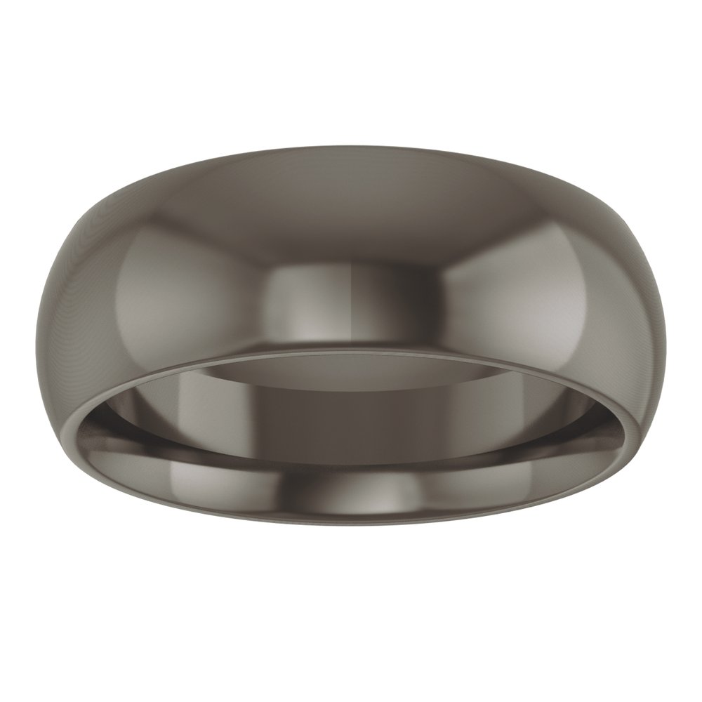 Titanium 7 mm Comfort-Fit Half Round Band Size 7.5