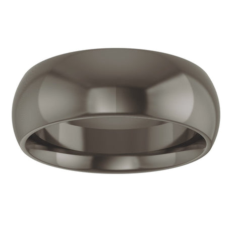 Titanium 7 mm Comfort-Fit Half Round Band Size 7.5