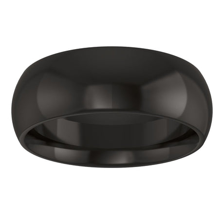Zirconium 7 mm Comfort-Fit Half Round Band Size 7