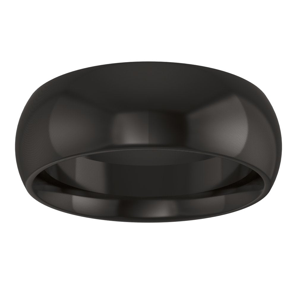 Zirconium 7 mm Comfort-Fit Half Round Band Size 7