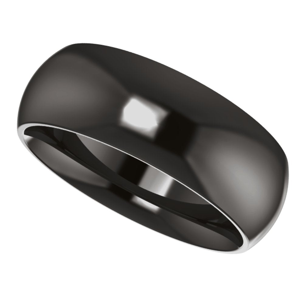 Zirconium 7 mm Comfort-Fit Half Round Band Size 7