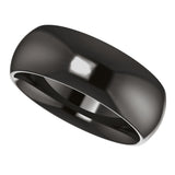 Zirconium 7 mm Comfort-Fit Half Round Band Size 7