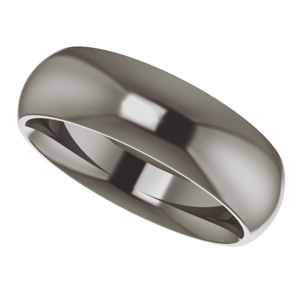 Titanium 6 mm Comfort-Fit Half Round Band