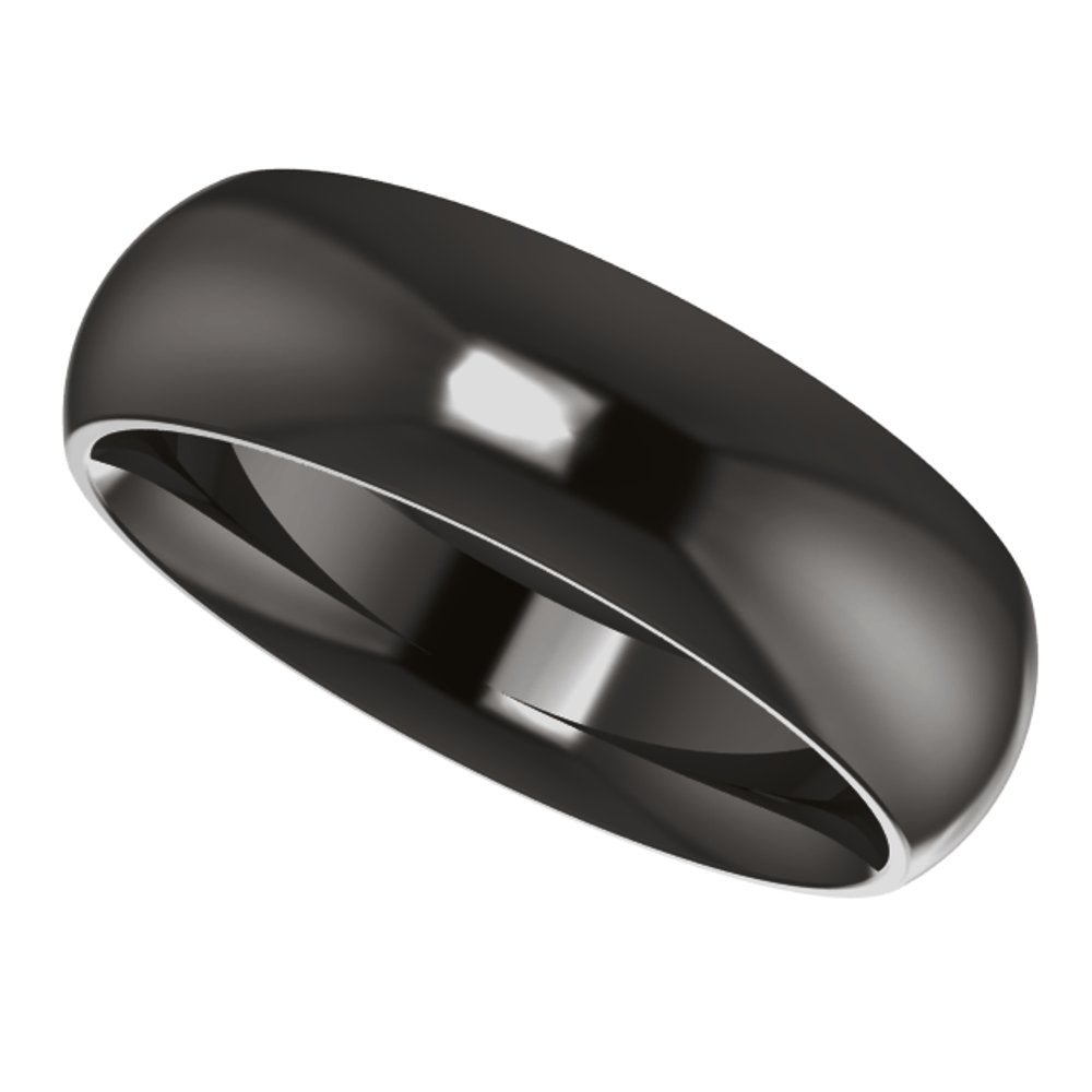Zirconium 6 mm Comfort-Fit Half Round Band Size 7