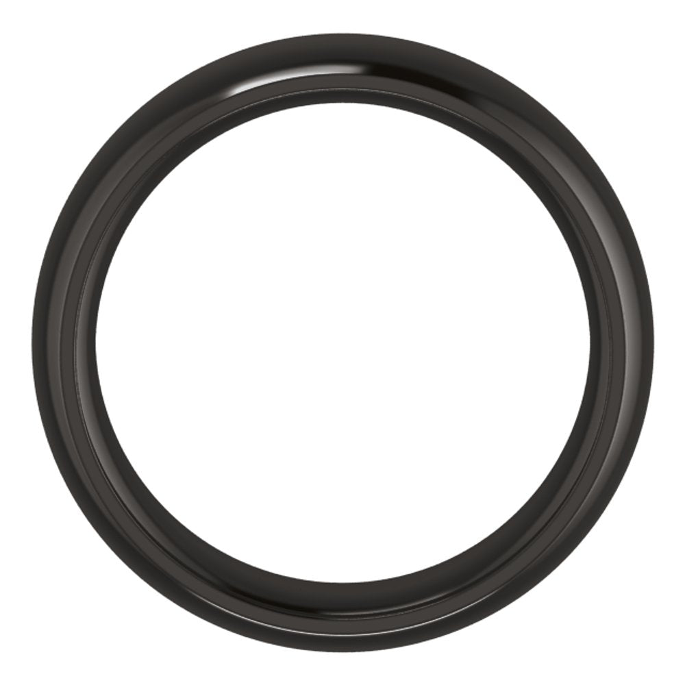 Zirconium 6 mm Comfort-Fit Half Round Band Size 7.5