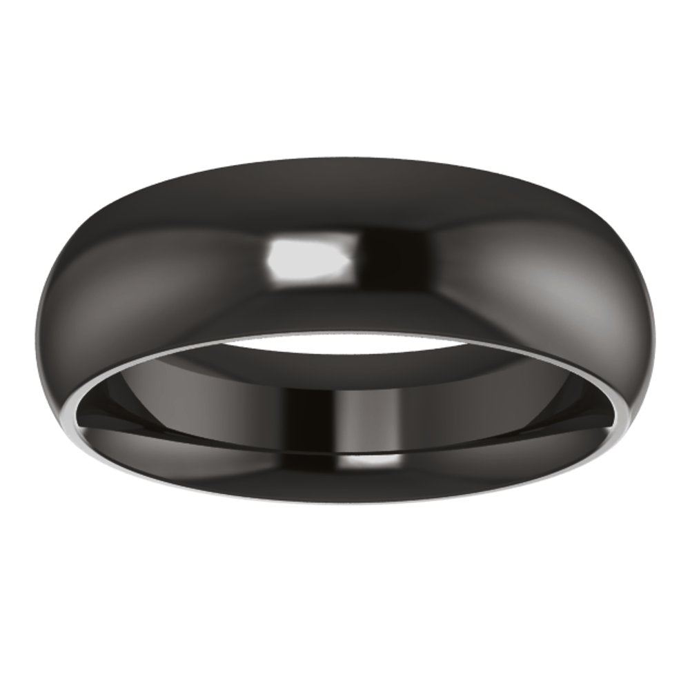 Zirconium 6 mm Comfort-Fit Half Round Band