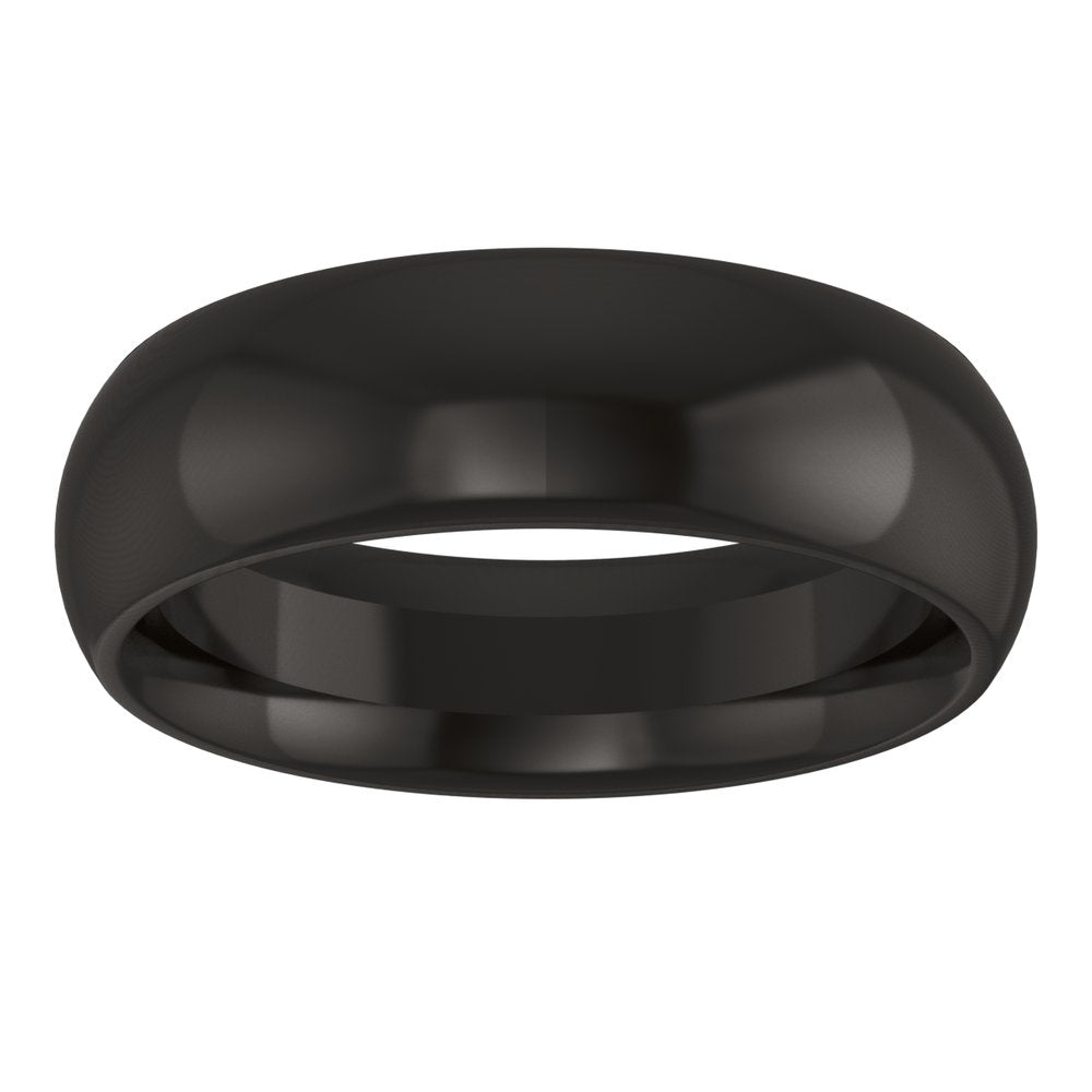 Zirconium 6 mm Comfort-Fit Half Round Band Size 7