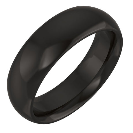 Zirconium 6 mm Comfort-Fit Half Round Band Size 7