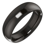Zirconium 6 mm Comfort-Fit Half Round Band Size 7