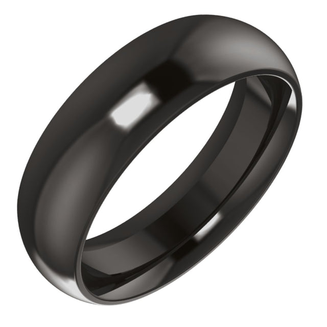Zirconium 6 mm Comfort-Fit Half Round Band Size 7