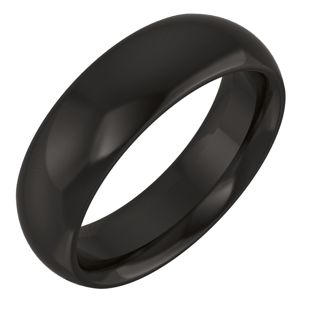 Zirconium 6 mm Comfort-Fit Half Round Band Size 7