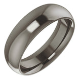 Titanium 6 mm Comfort-Fit Half Round Band Size 7