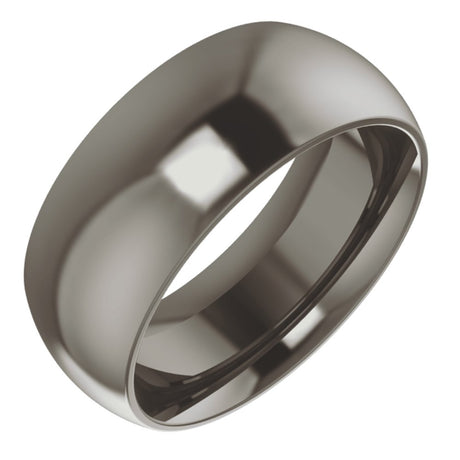 Titanium 8 mm Comfort-Fit Half Round Band Size 7