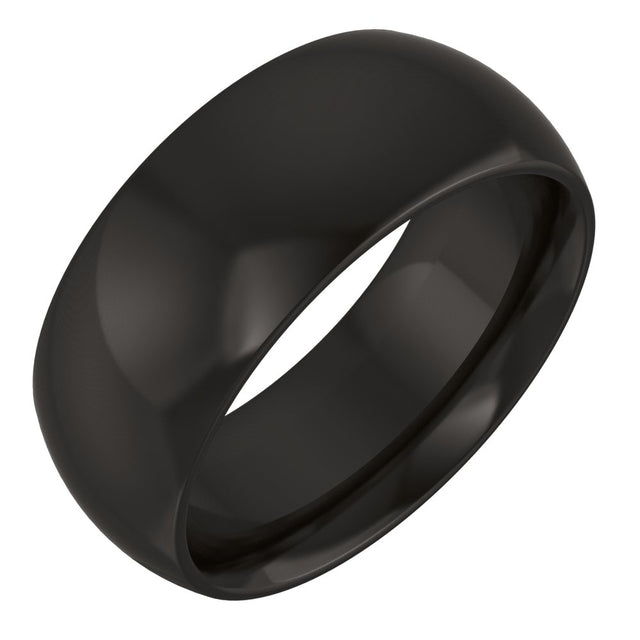 Zirconium 8 mm Comfort-Fit Half Round Band Size 7