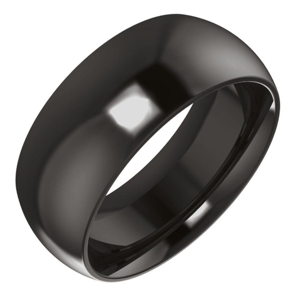 Zirconium 8 mm Comfort-Fit Half Round Band Size 7