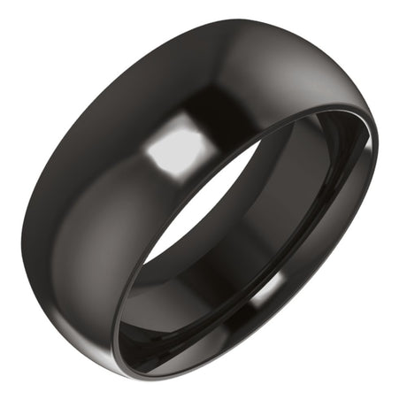 Zirconium 8 mm Comfort-Fit Half Round Band Size 7