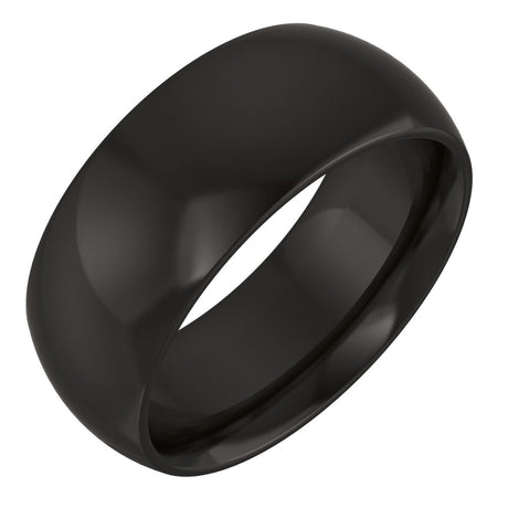Zirconium 8 mm Comfort-Fit Half Round Band Size 7