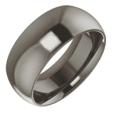 Titanium 8 mm Comfort-Fit Half Round Band Size 7