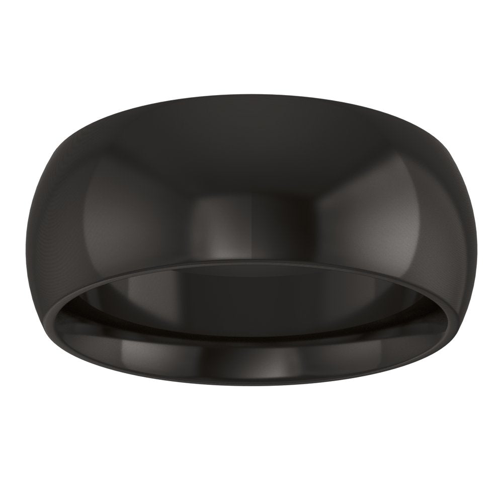 Zirconium 8 mm Comfort-Fit Half Round Band Size 7